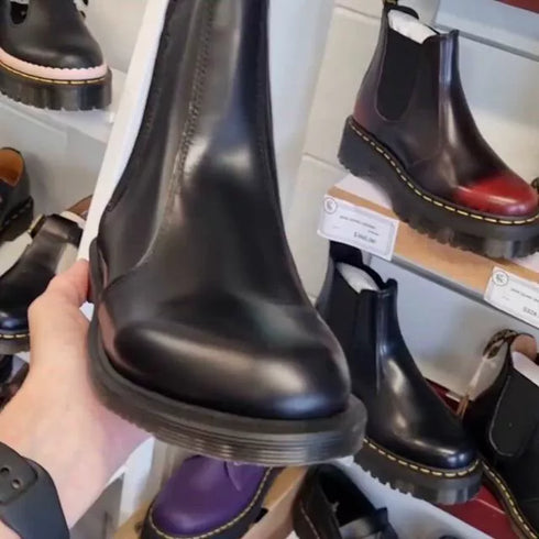 Dr Martens Flora Chelsea Boot Black Polished Smooth